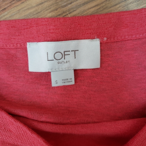 Loft Outlet Pink Cotton Blend Crewneck Muscle Tee, Size Small - Picture 3 of 5
